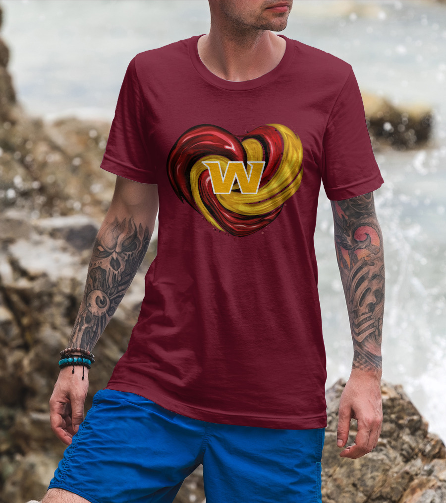 Washington Football Team Tornado Heart W Emblem T-Shirt