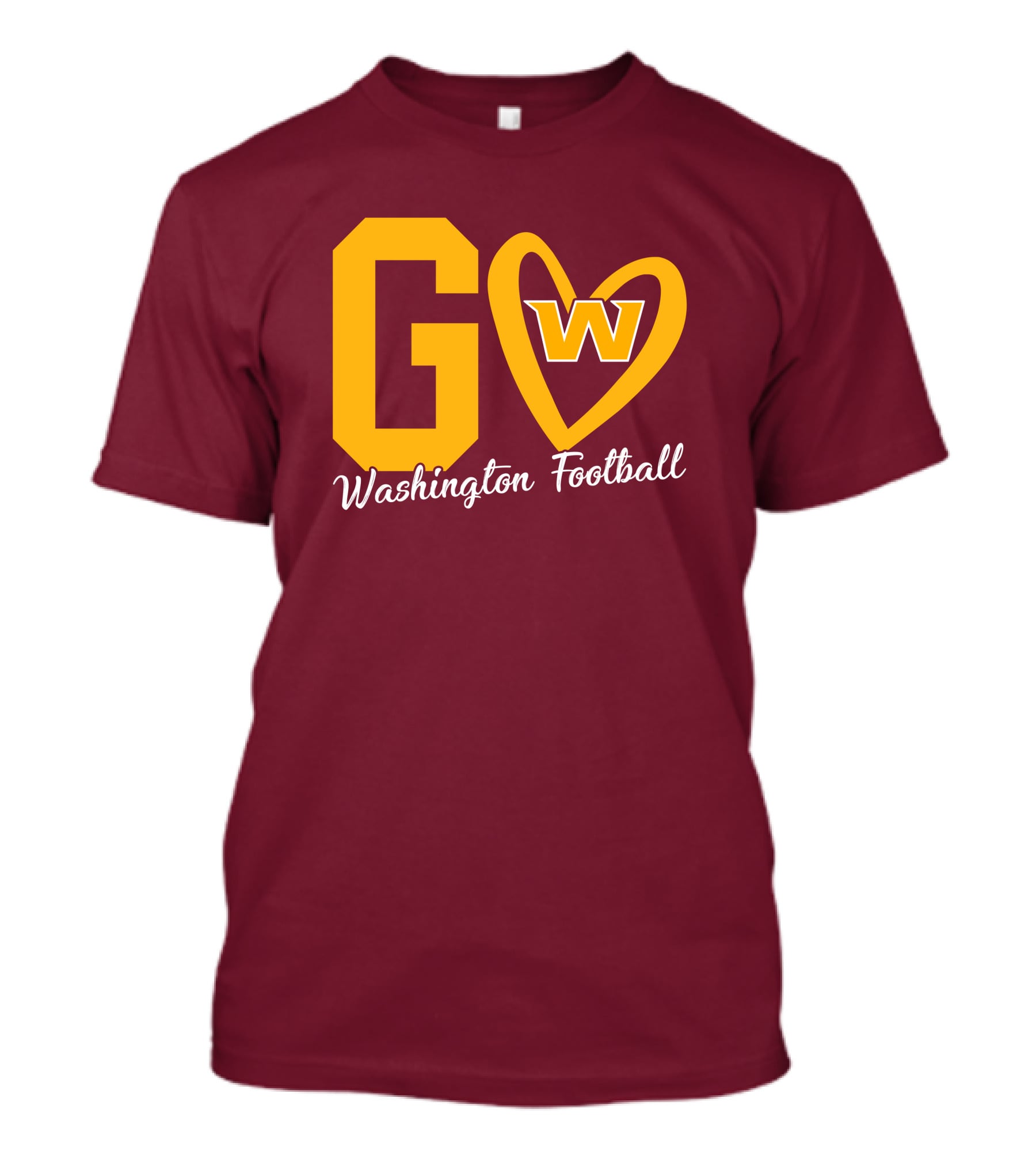 Go W Washington Football Team Heart T-Shirt