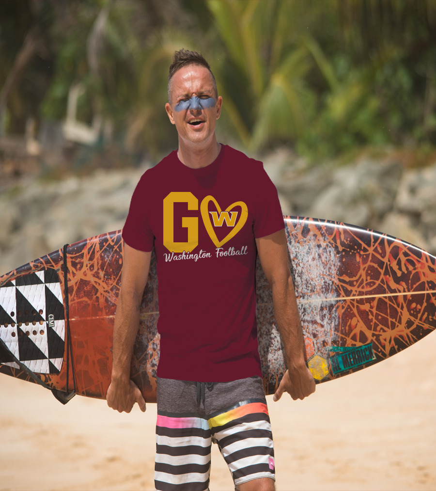 Go W Washington Football Team Heart T-Shirt