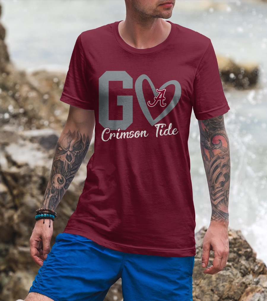 Go Crimson Tide A Heart Alabama T-Shirt