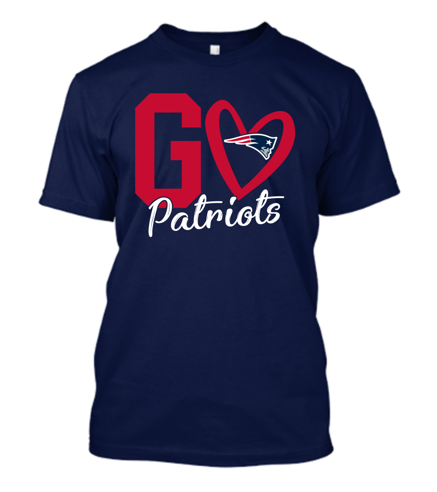 Go Patriots New England Patriots Logo Heart T-Shirt