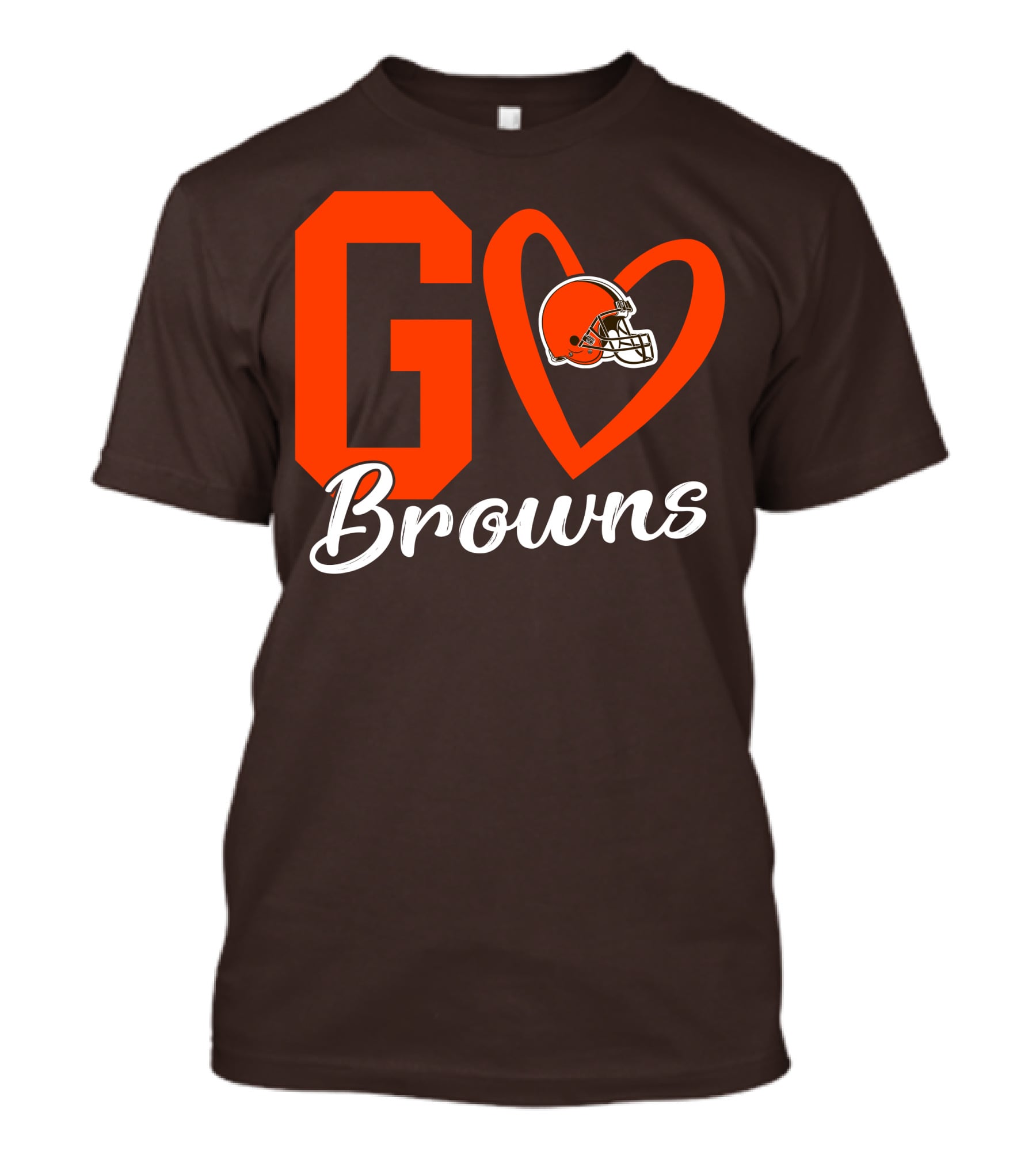 GO Heart Browns Football Helmet T-Shirt