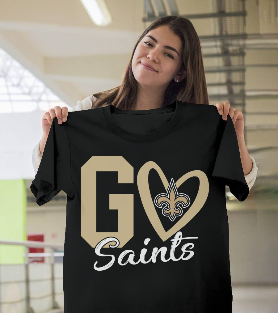 Go Saints Fleur-de-Lis Heart T-Shirt