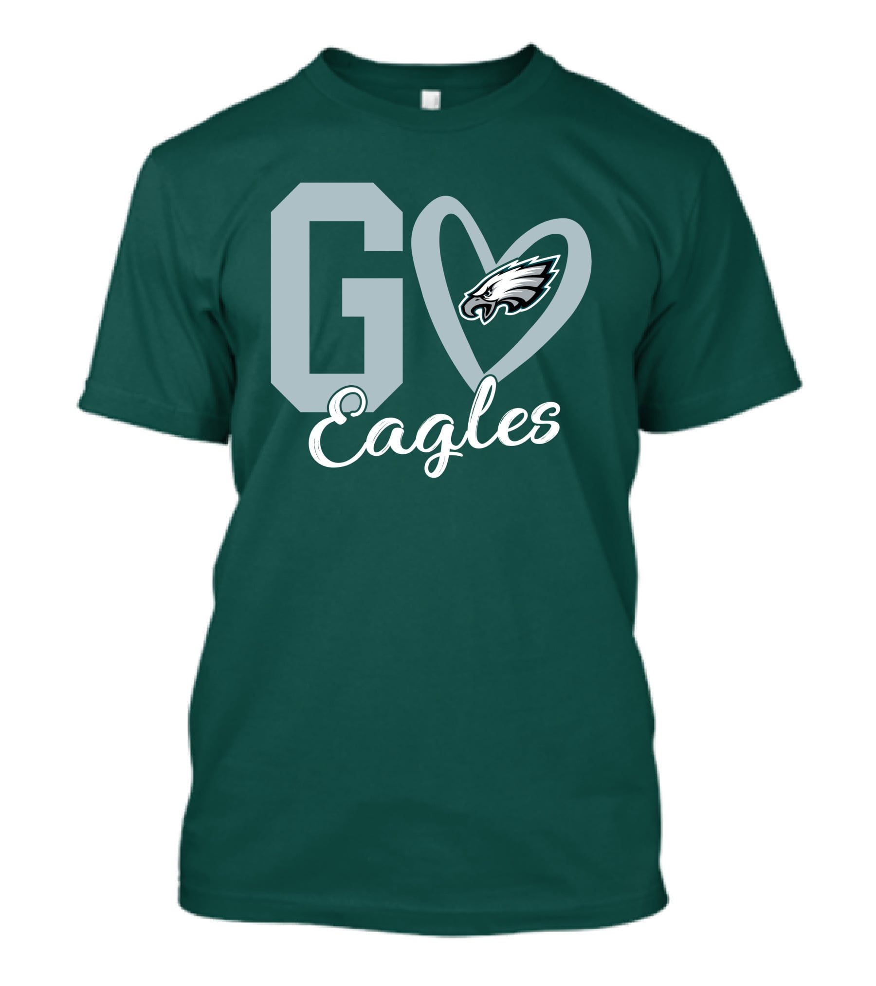 Go Eagles Philadelphia Eagles Logo Heart T-Shirt