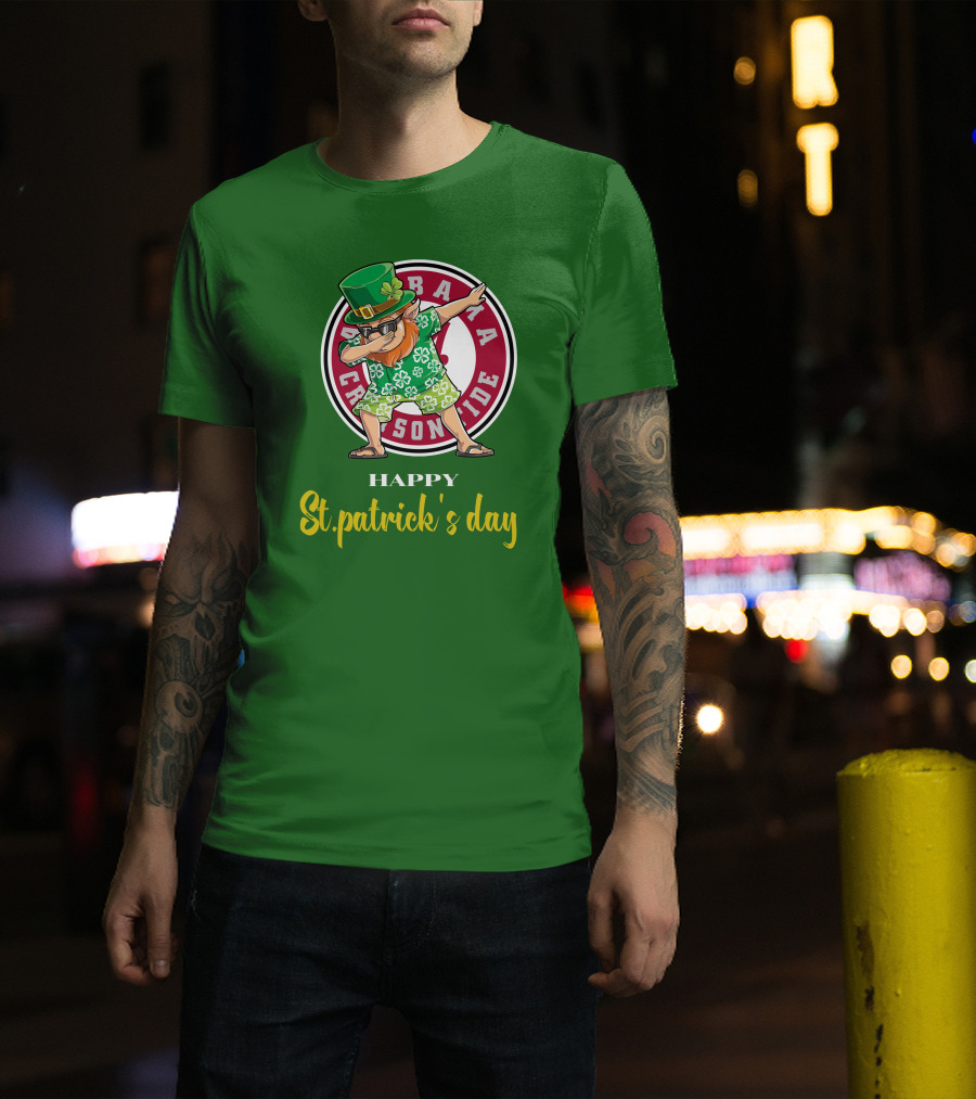 Alabama Crimson Tide Happy St Patrick's Day Dabbing Leprechaun T-Shirt