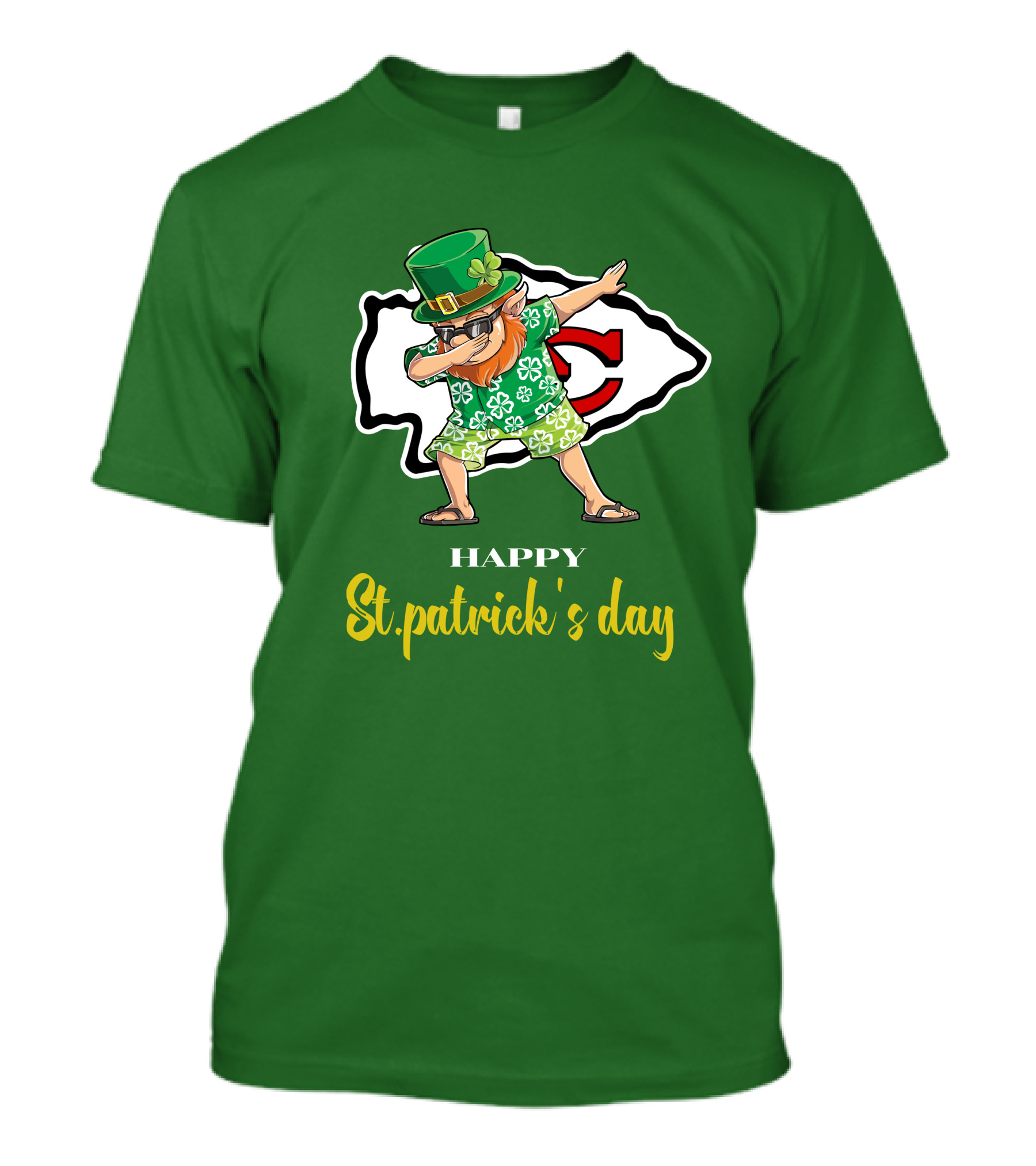 Happy St. Patrick's Day Kansas City Chiefs Dabbing Leprechaun T-Shirt