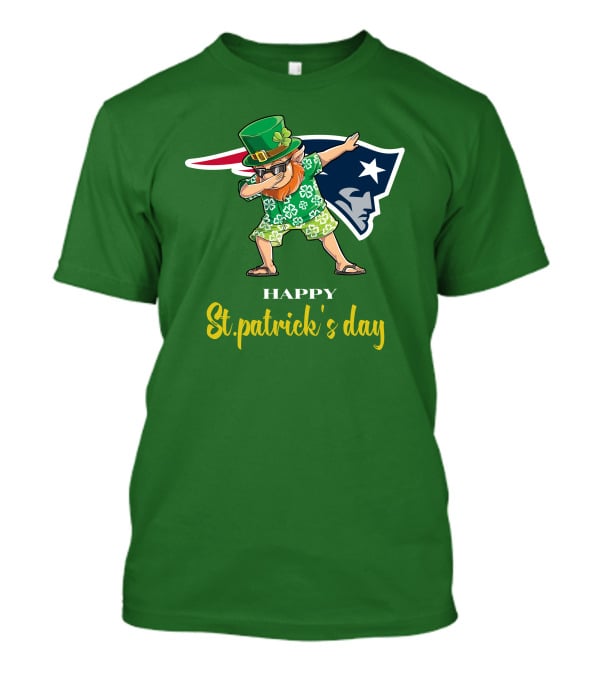 Happy St. Patrick's Day New England Patriots Dabbing Leprechaun T-Shirt