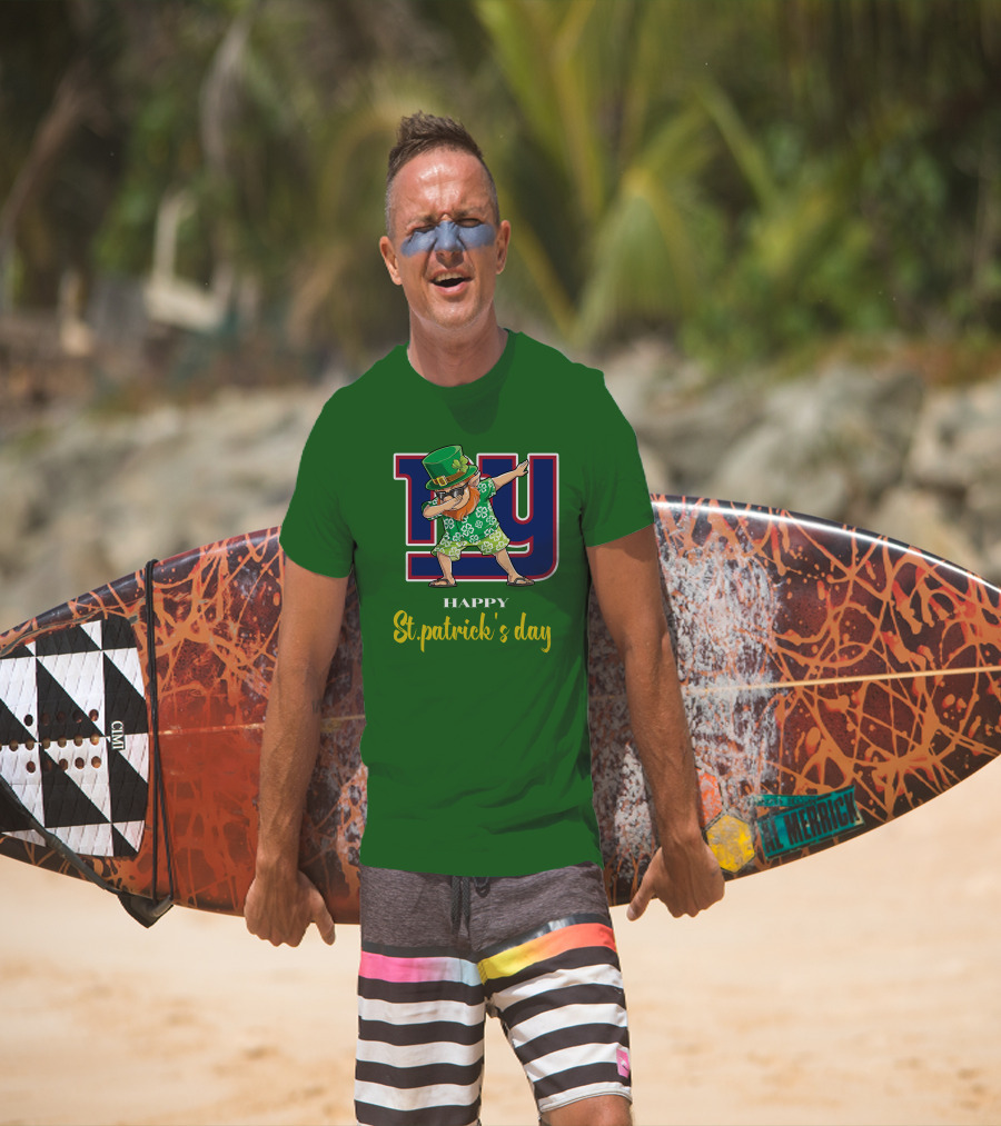 Happy St. Patrick's Day New York Giants Dabbing Leprechaun T-Shirt
