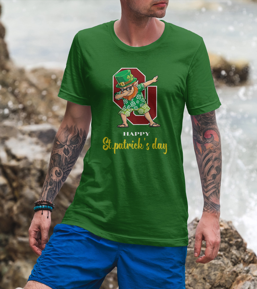 Happy St. Patrick's Day Oklahoma Sooners Dabbing Leprechaun T-Shirt