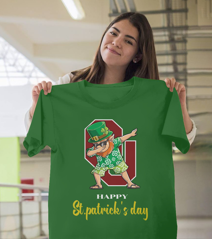 Happy St. Patrick's Day Oklahoma Sooners Dabbing Leprechaun T-Shirt