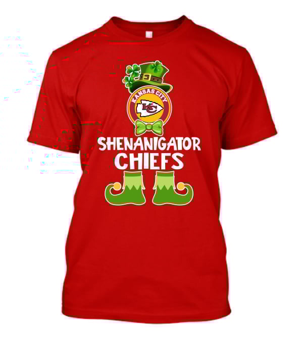 Kansas City Chiefs Shenanigator Leprechaun St. Patrick's Day Fun T-Shirt