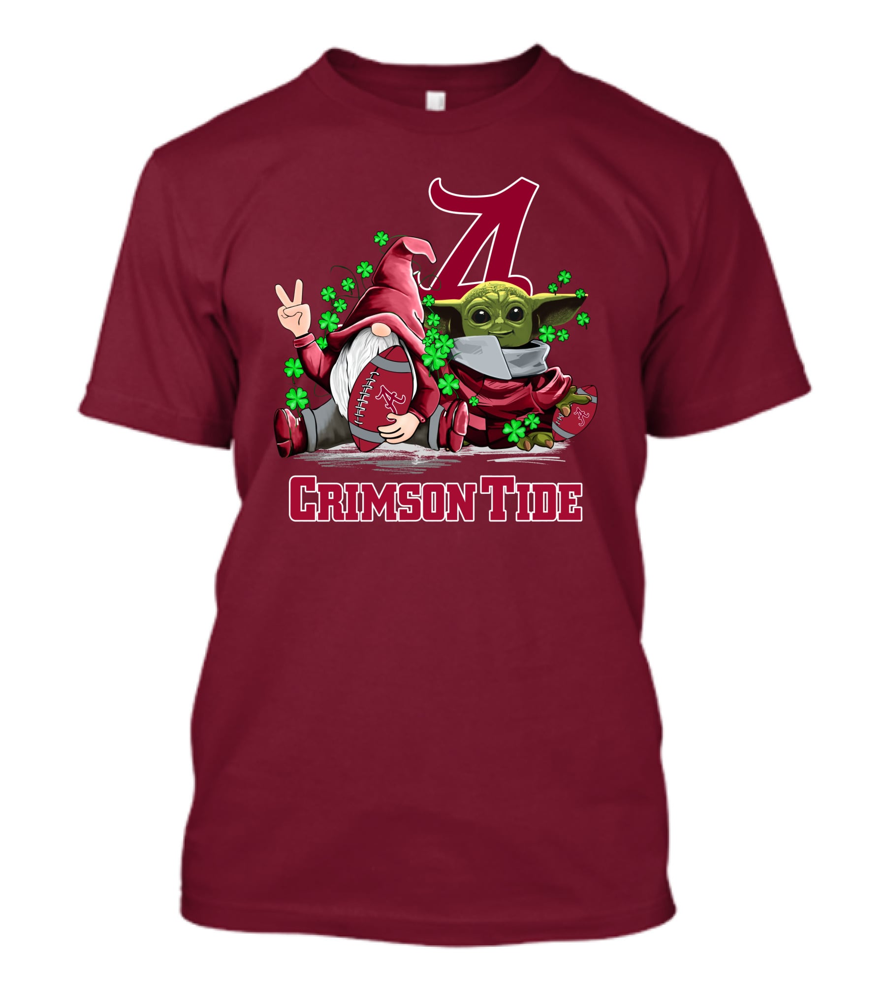 Leprechauns Gnomes Baby Yoda Alabama Crimson Tide Football T-Shirt