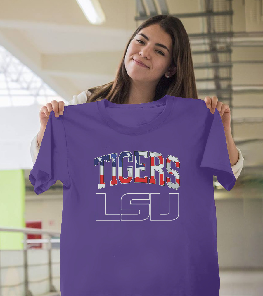 LSU Tigers American Flag T-Shirt