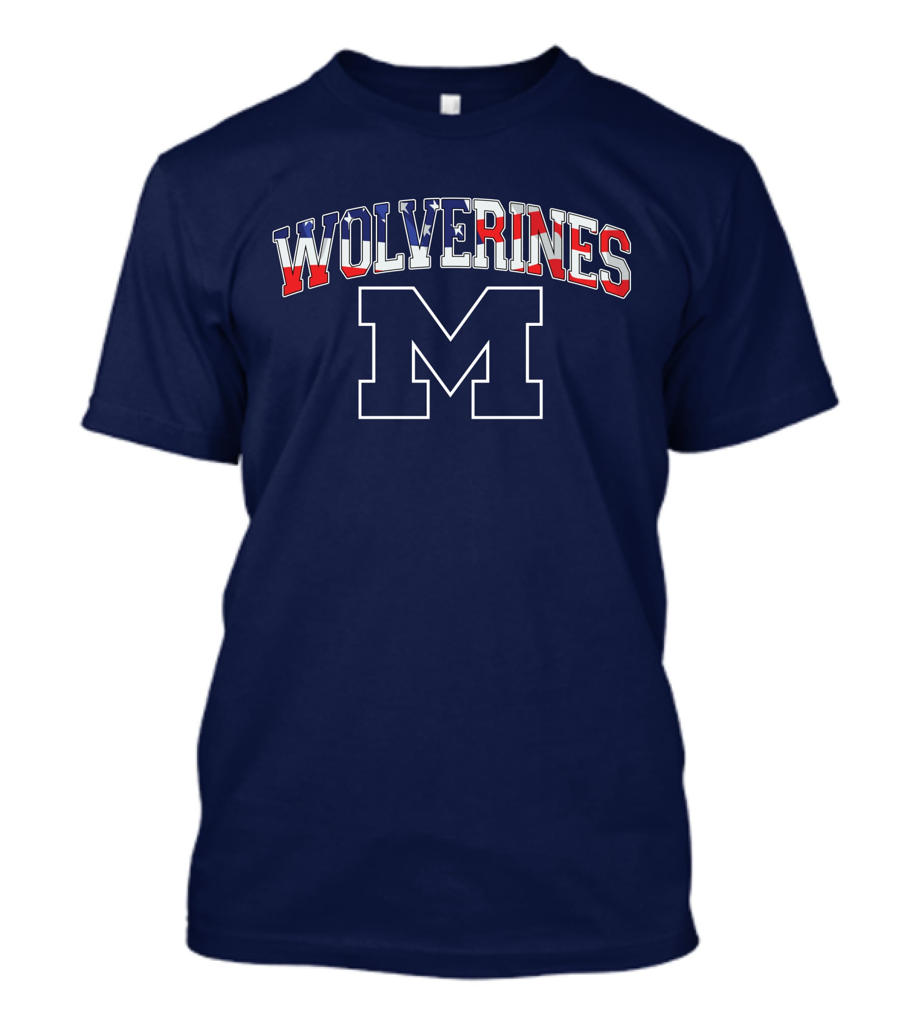 Michigan Wolverines American Flag M T-Shirt