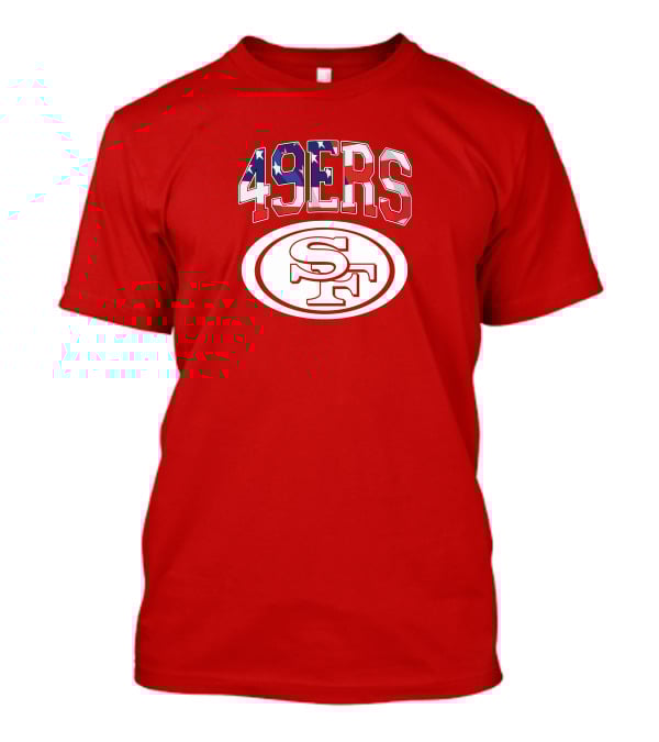 San Francisco 49ers 49ers American Flag SF Oval T-Shirt