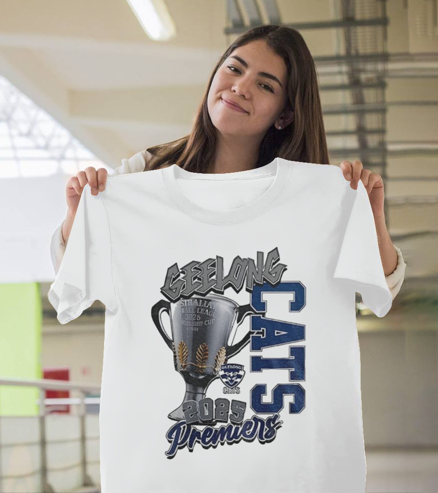Geelong Cats AFL Premiers 2025 Champions Cup Football T-Shirt