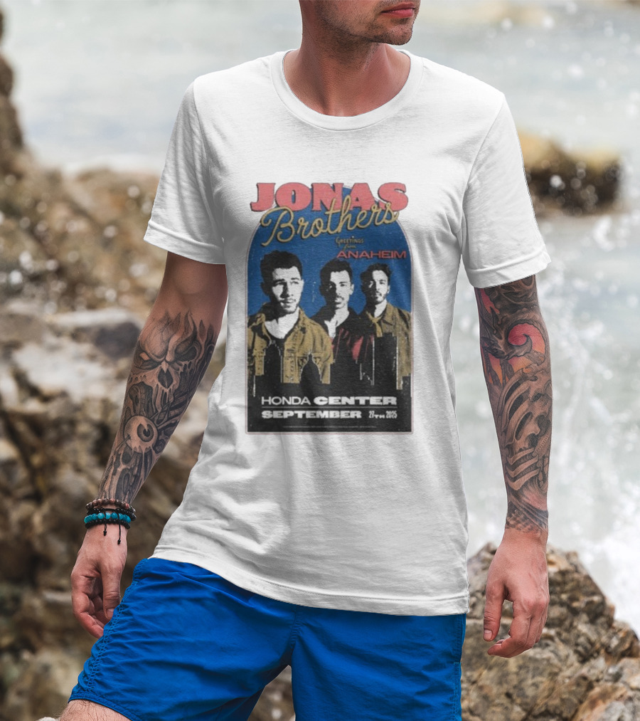 Jonas Brothers Greetings From Anaheim Honda Center September 27 2025 T-Shirt