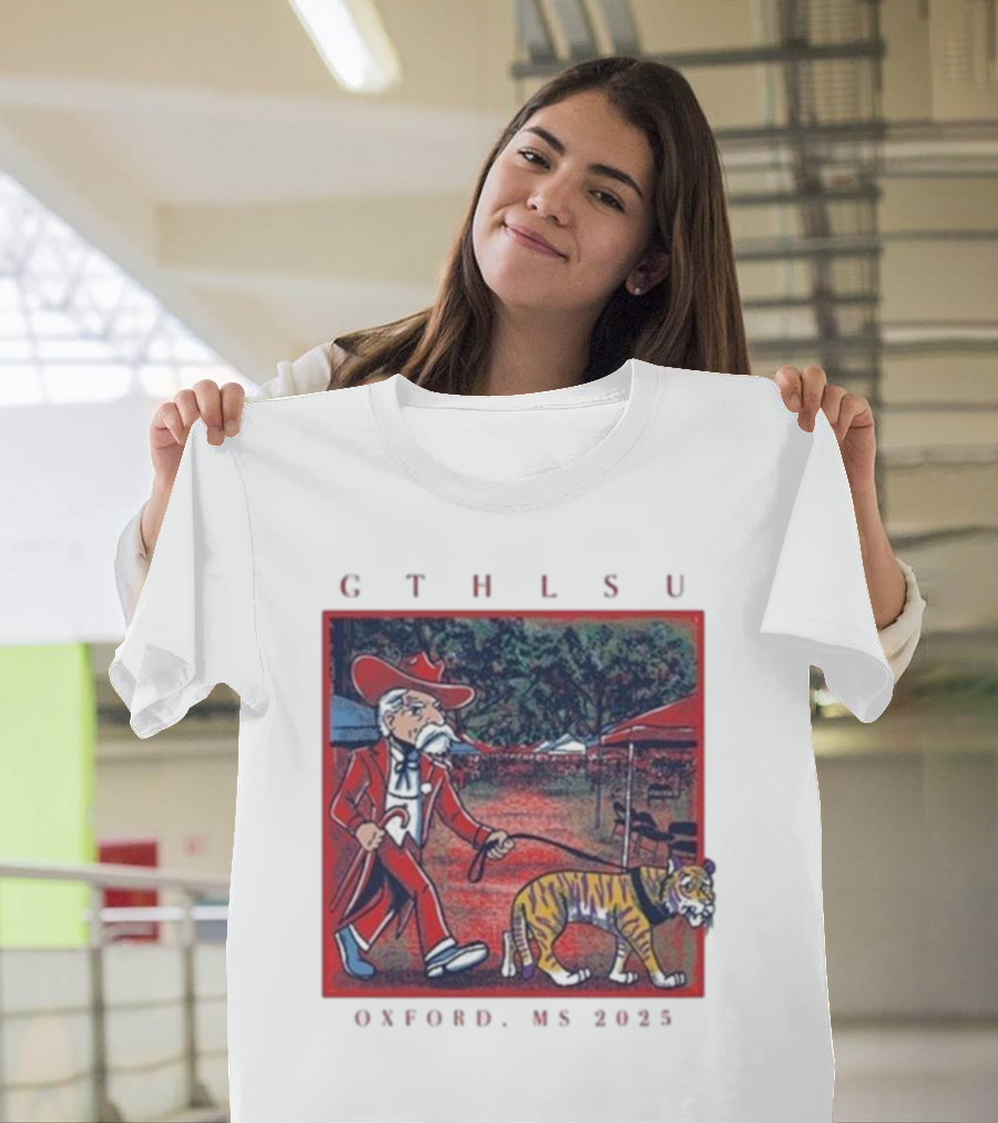 GTH LSU Rebel Walking Tiger Oxford MS 2025 T-Shirt
