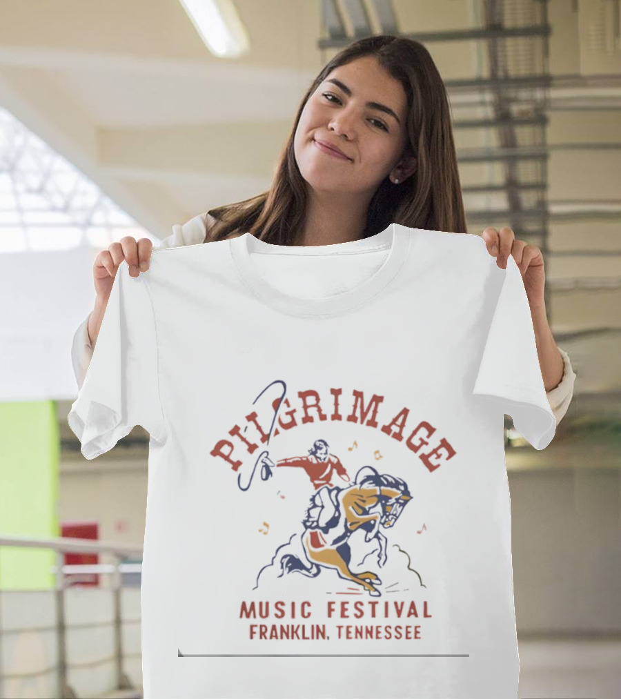 Pilgrimage Music Festival 2025 Franklin Tennessee Cowboy Riding Bull T-Shirt