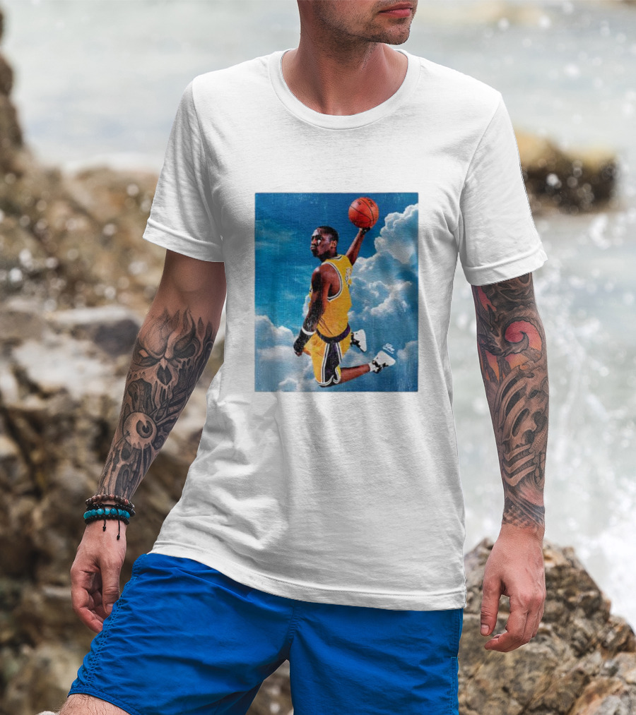 Mamba Sky High Basketball Legend Jumping Through Clouds T-Shirt