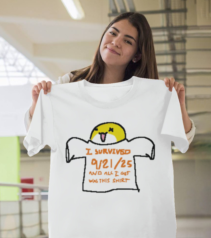 I Survived 9-21-25 Funny Yellow Face Icon T-Shirt