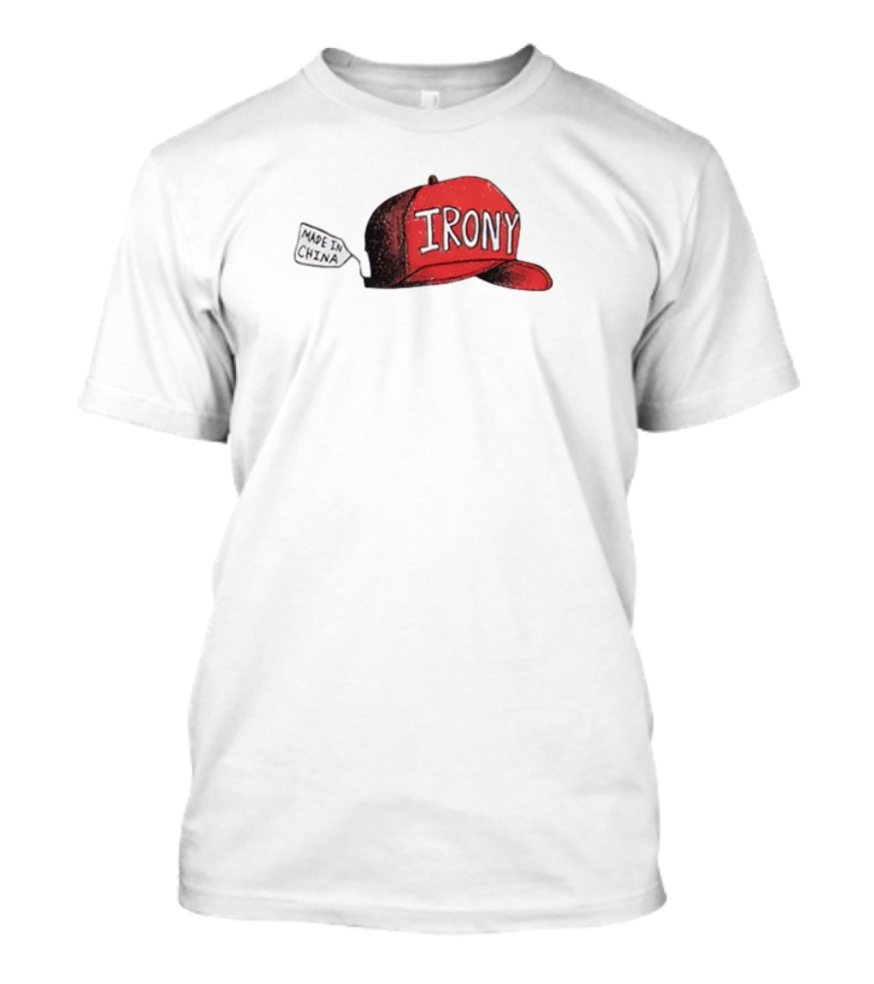 Irony Red Cap Made In China Hat T-Shirt