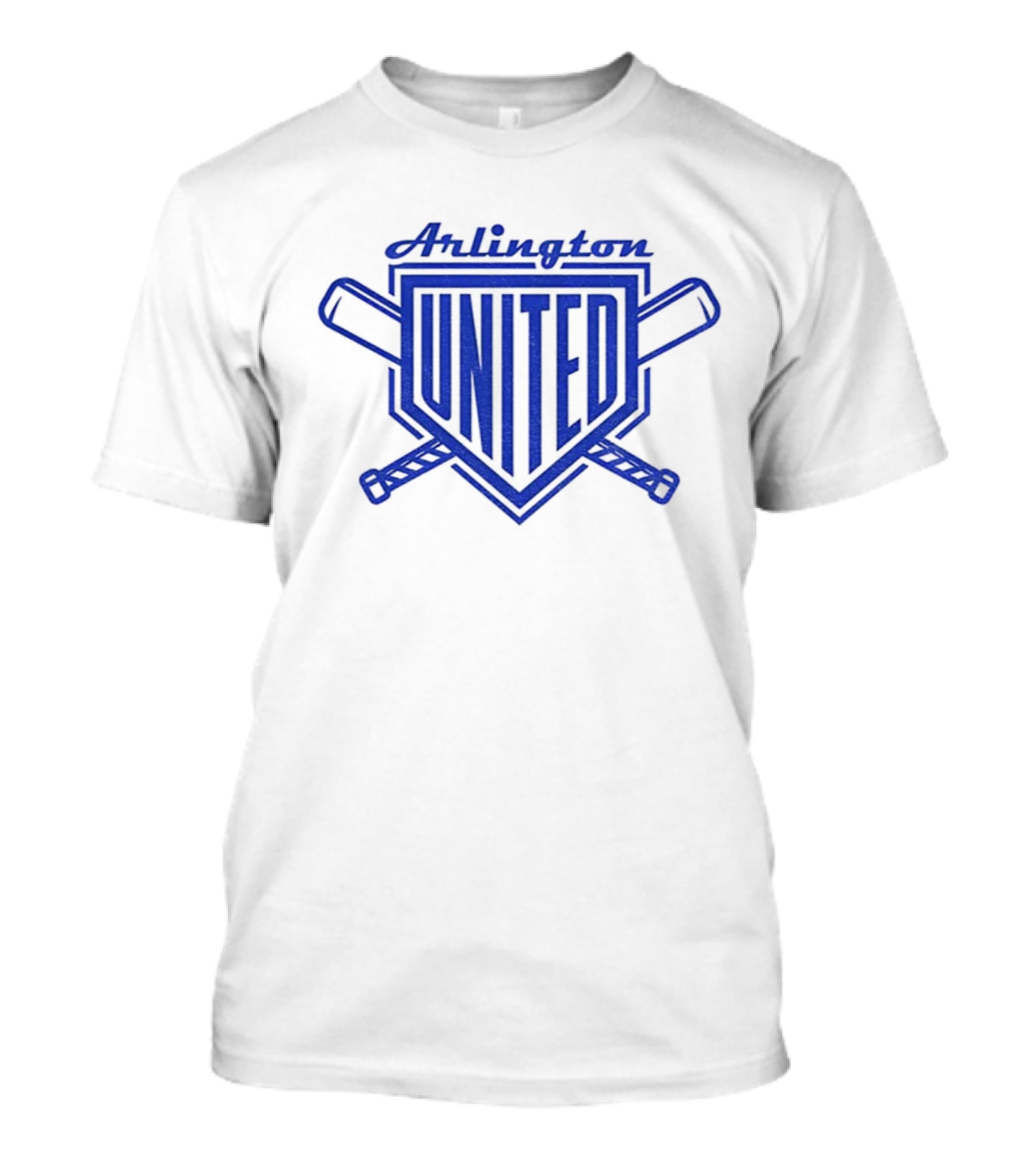 Arlington United Baseball Full Chest Crossed Bats Home Plate T-Shirt