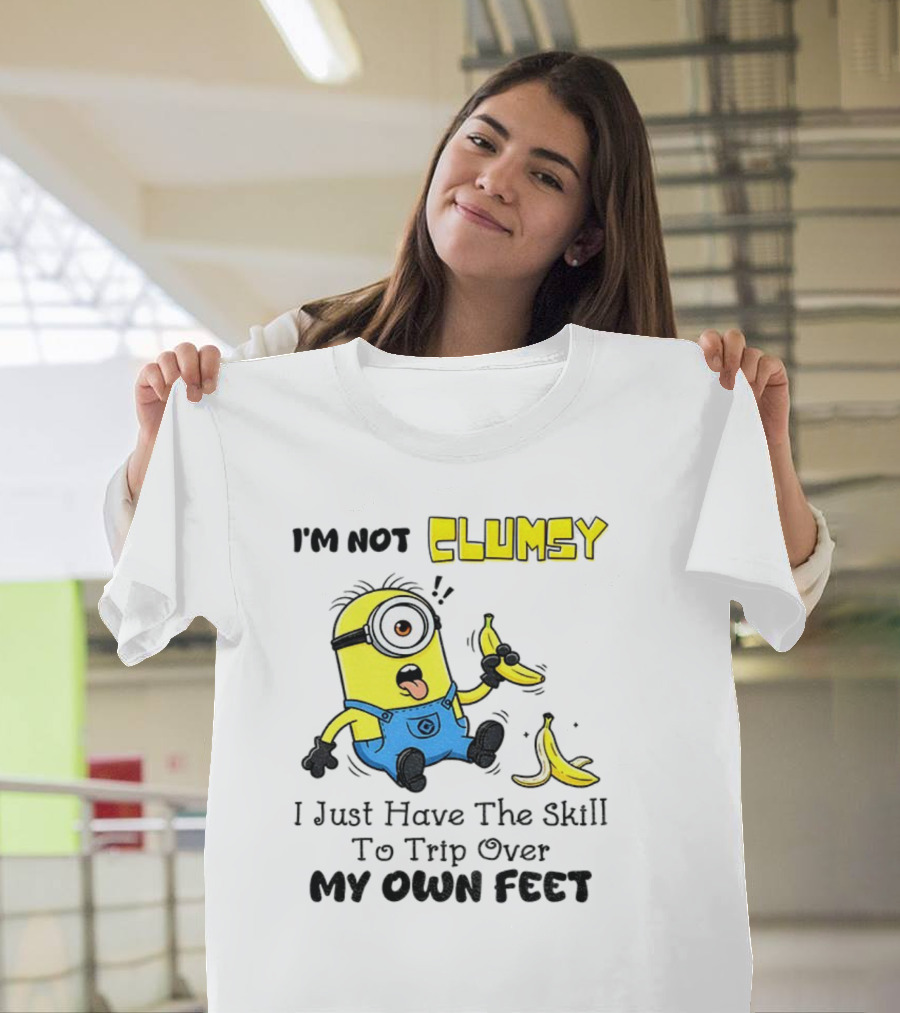 Minion Clumsy Banana Humor Trip Over My Own Feet T-Shirt