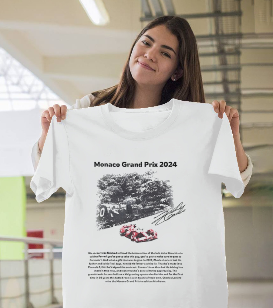 Monaco Grand Prix 2024 Racing His Career Was Finished Signature Racing Car Driver Legends T-Shirt