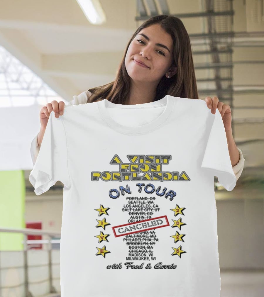 A Visit From Portlandia On Tour 2025 Fred And Carrie Wisconsin Live Show Stars T-Shirt