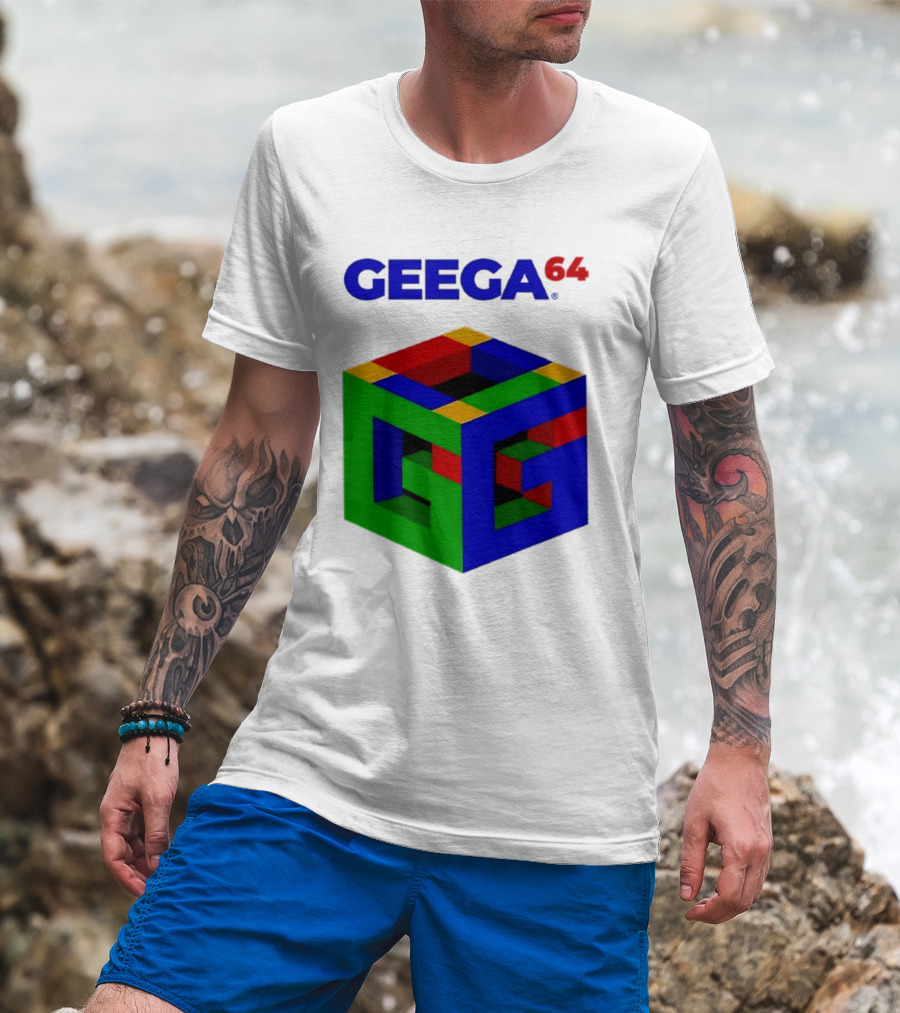 Geega 64 Cube Illusion Design T-Shirt