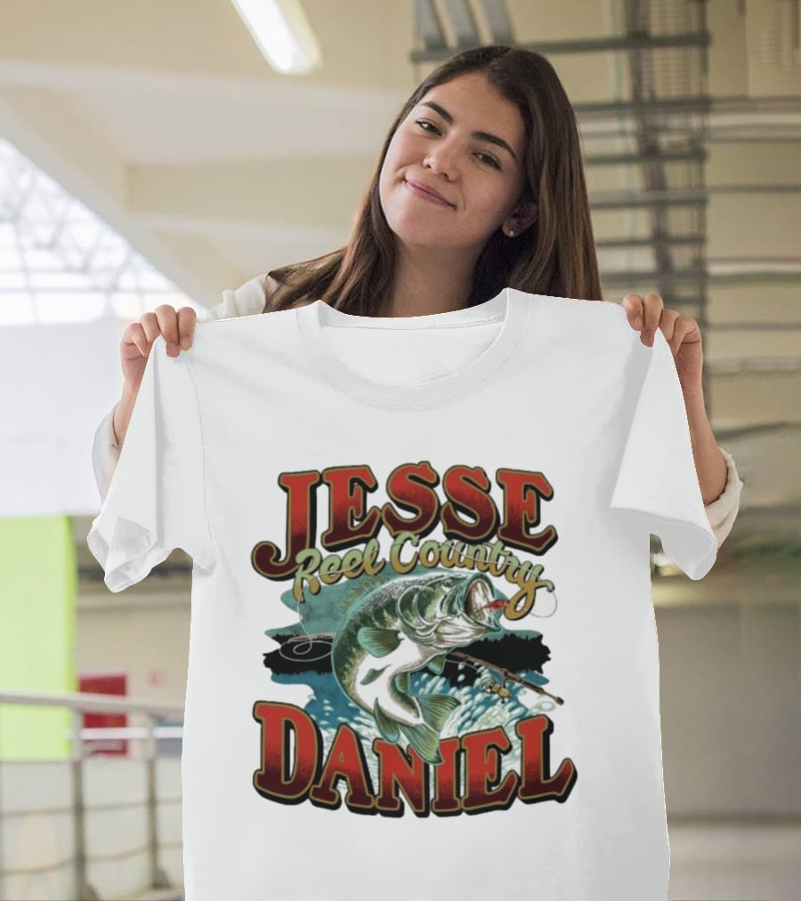 Jesse Daniel Reel Country Fishing Bass And Rod Adventure T-Shirt
