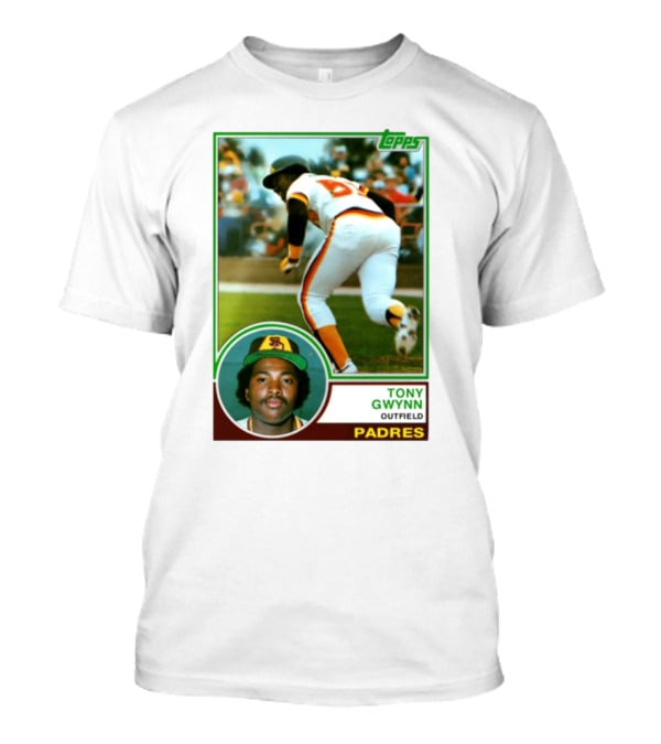 Topps Tony Gwynn Outfield Padres Baseball Card T-Shirt
