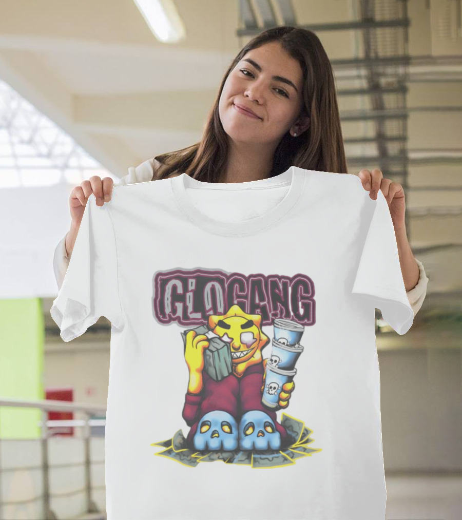 Glo Gang Stack Of Cash Skull Cups Triple Cup Threat T-Shirt