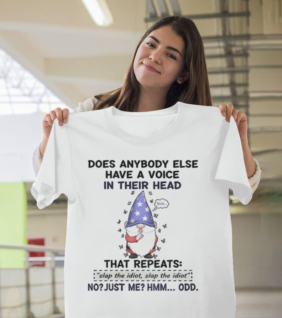 Does Anybody Else Have A Voice In Their Head That Repeats Slap The Idiot Or Just Me Gnome T-Shirt