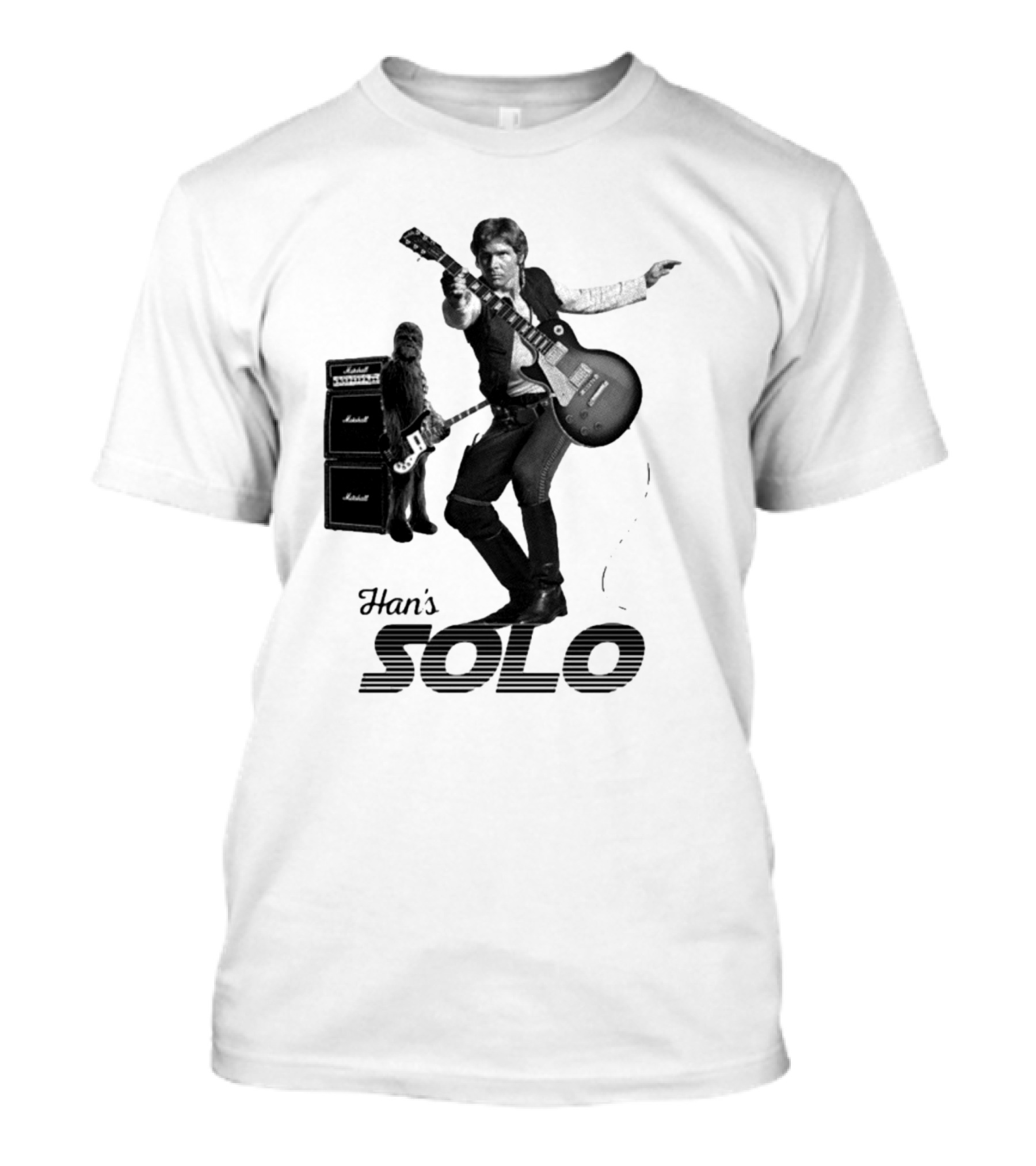 Han_s Solo Chewbacca Guitar Marshall Star Wars T-Shirt