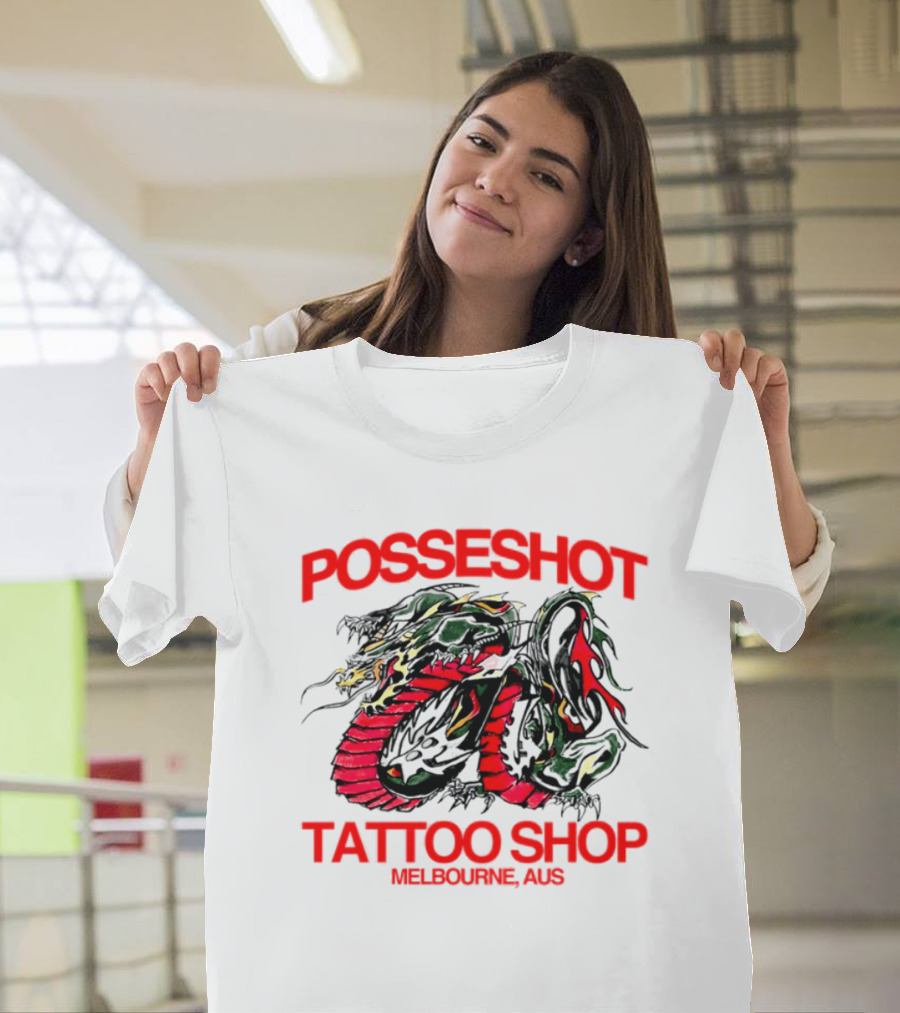 Posseshot Tattoo Shop Melbourne Aus Dragon Art T-Shirt