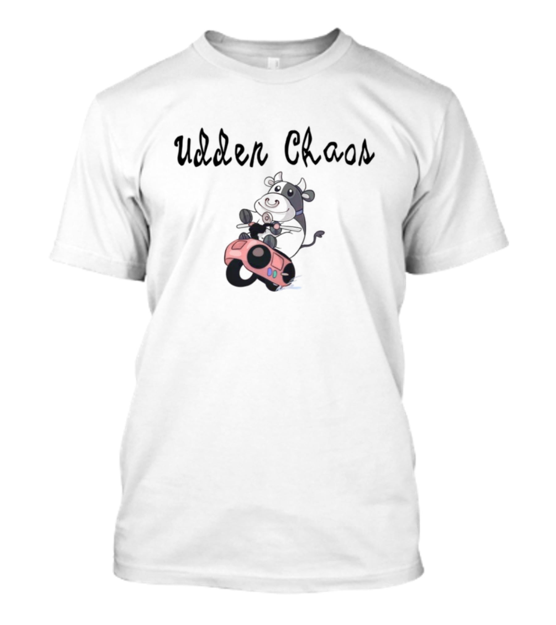Udder Chaos Cow On Motorbike Adventure T-Shirt
