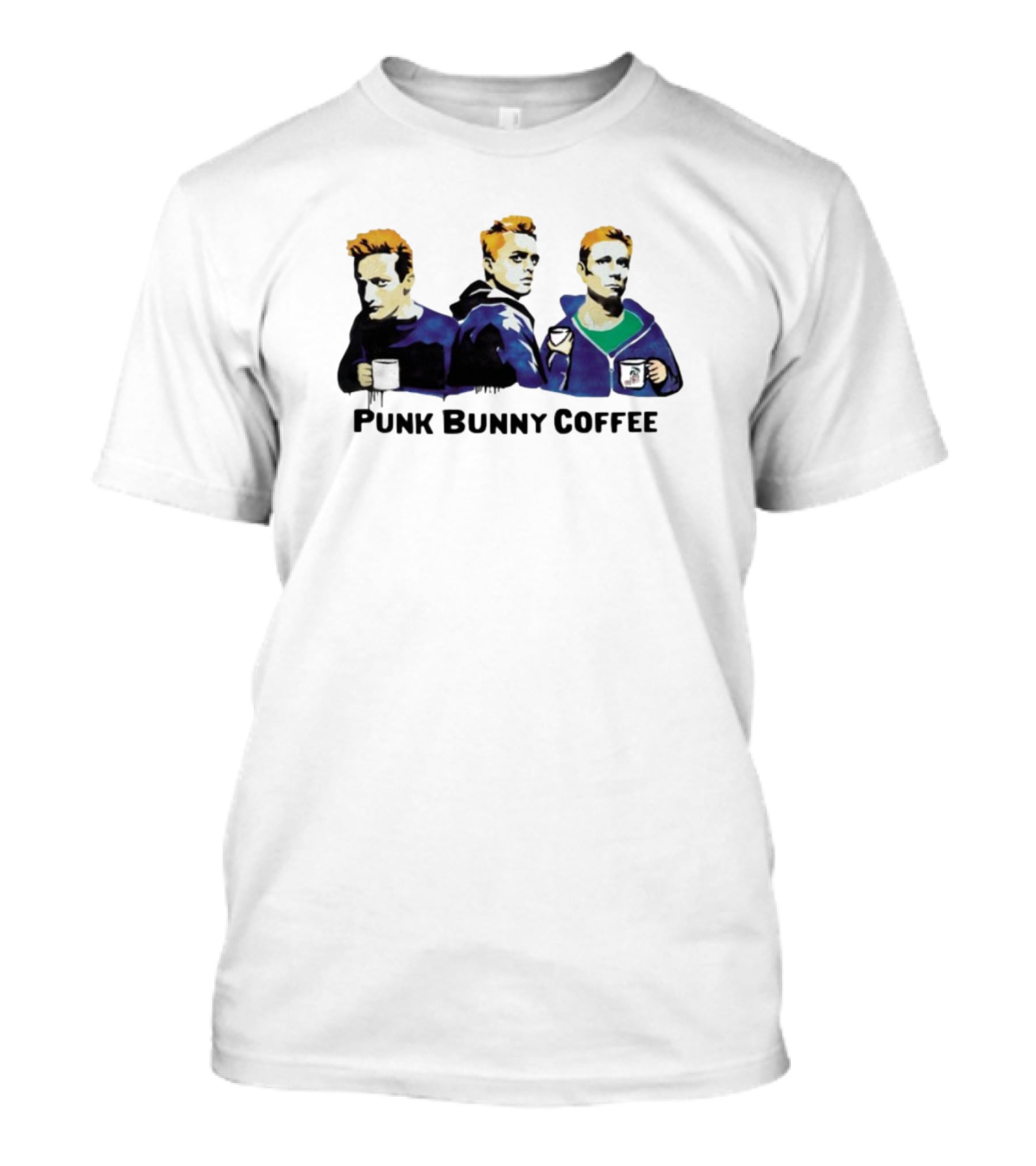 Punk Bunny Coffee Graffiti Style Trio With S T-Shirt