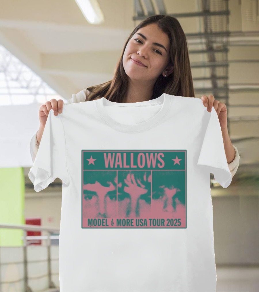 Wallows Model & More USA Tour 2025 Colorblock Faces T-Shirt