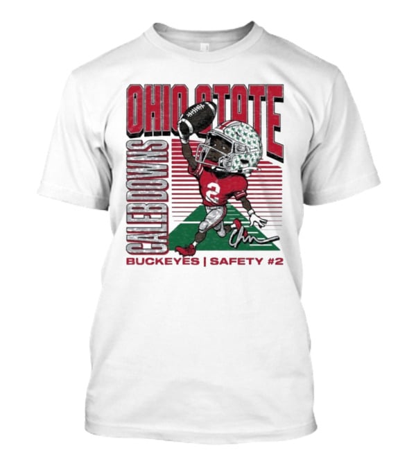 Ohio State Caleb Downs Buckeyes Safety Caricature #2 T-Shirt