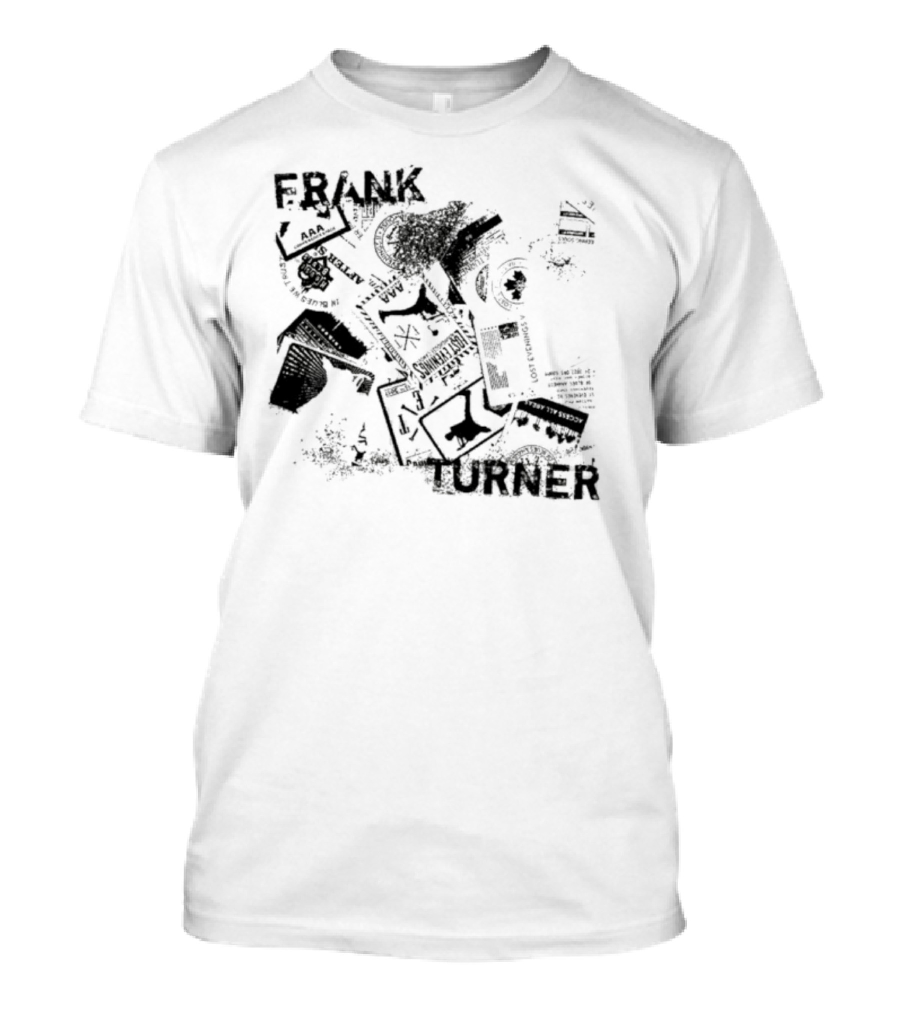 Frank Turner The Next 10 Years Black Rose And Music Collage T-Shirt