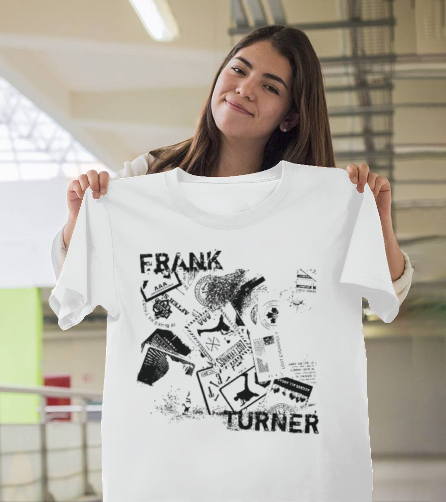 Frank Turner The Next 10 Years Black Rose And Music Collage T-Shirt
