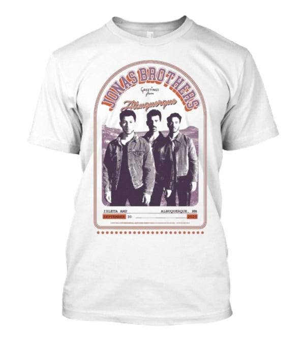 Jonas Brothers Greetings From Albuquerque NM Isleta AMP September 30 2025 T-Shirt