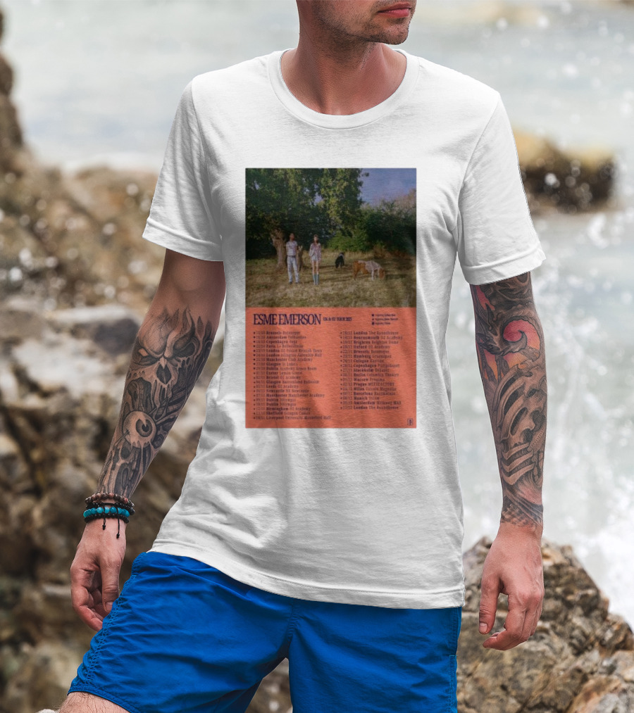 ESME EMERSON UK EU Tour 2025 Dates Featuring Dublin Paris Amsterdam London Glasgow Barcelona T-Shirt