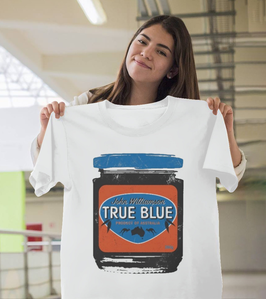 John Williamson True Blue Product Of Australia Mock Jam Label T-Shirt