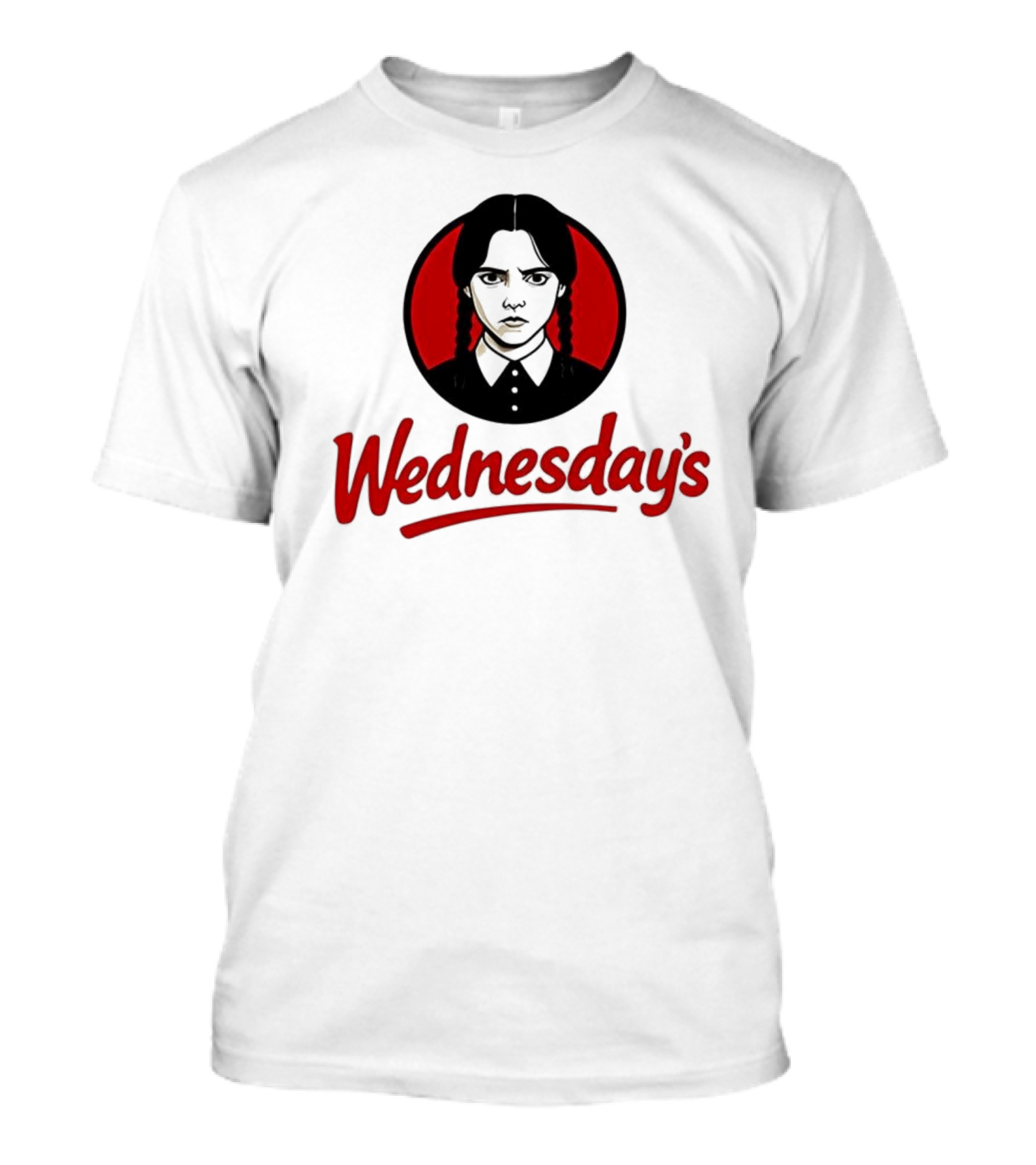 Jenna Ortega Wednesday's Parody Red Circle Graphic T-Shirt