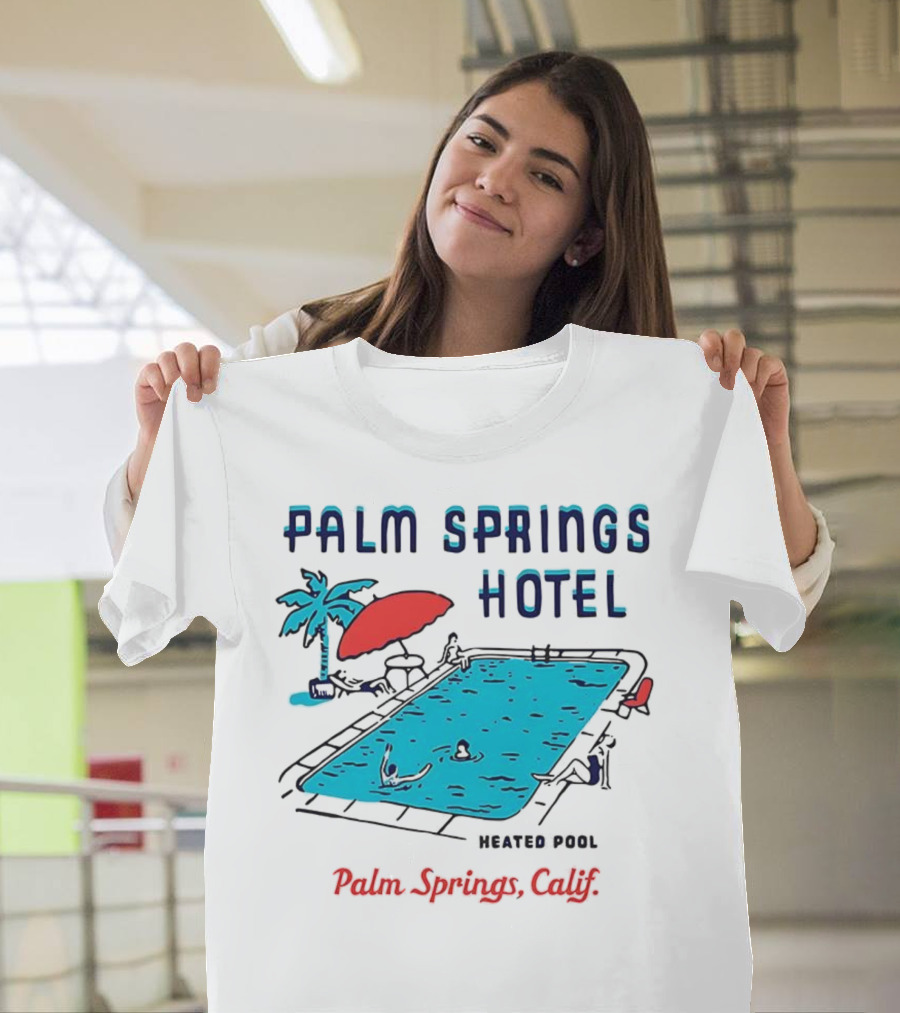 Palm Springs Hotel Heated Pool Palm Springs Calif Vintage T-Shirt