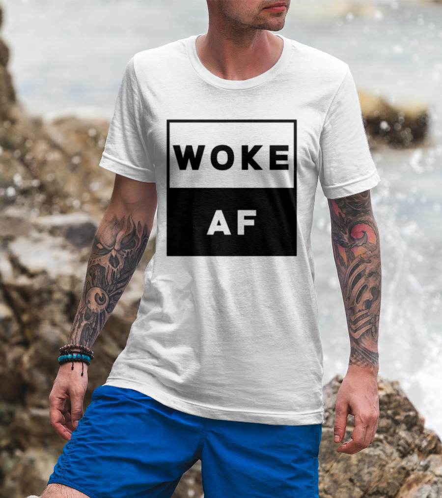 David Wearing Woke Af Bold Statement Trendy Phrase T-Shirt