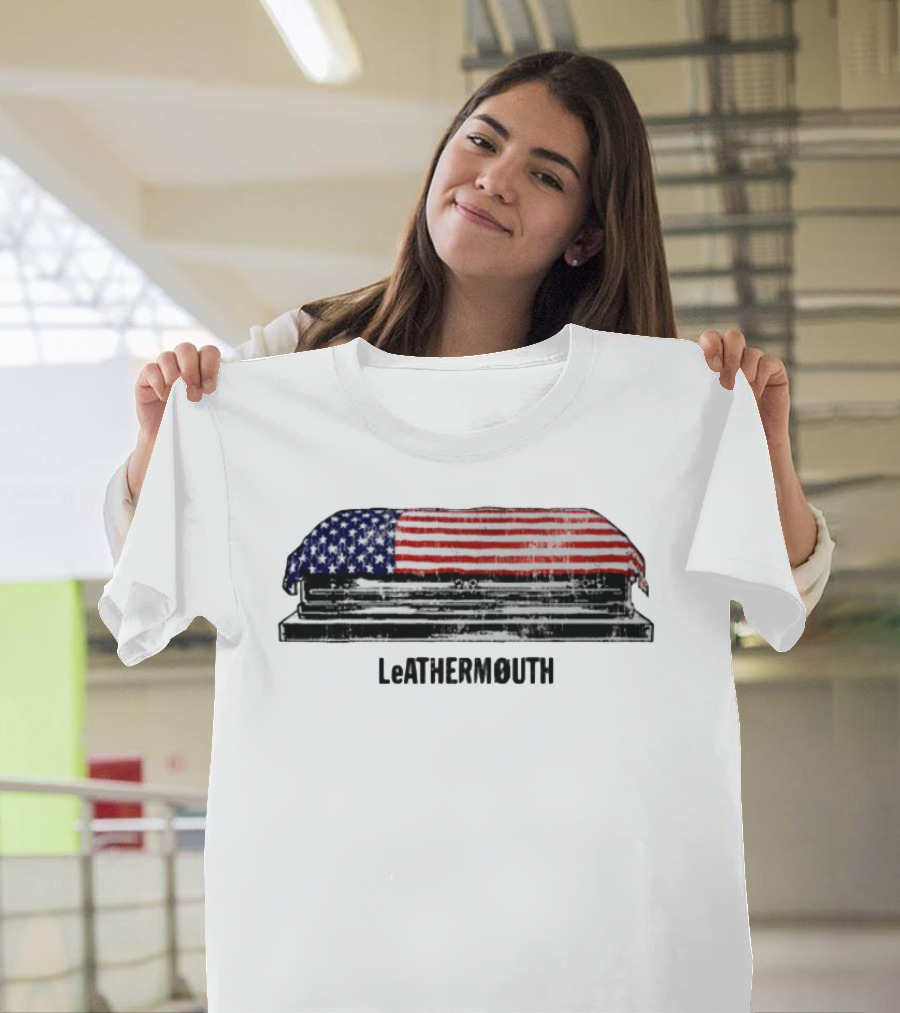 Leathermouth American Flag Coffin T-Shirt